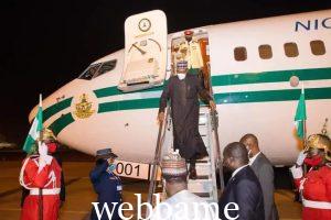 BUHARI ARRIVES DAURA FOR SATURDAY PRESIDENTIAL ELECTION 